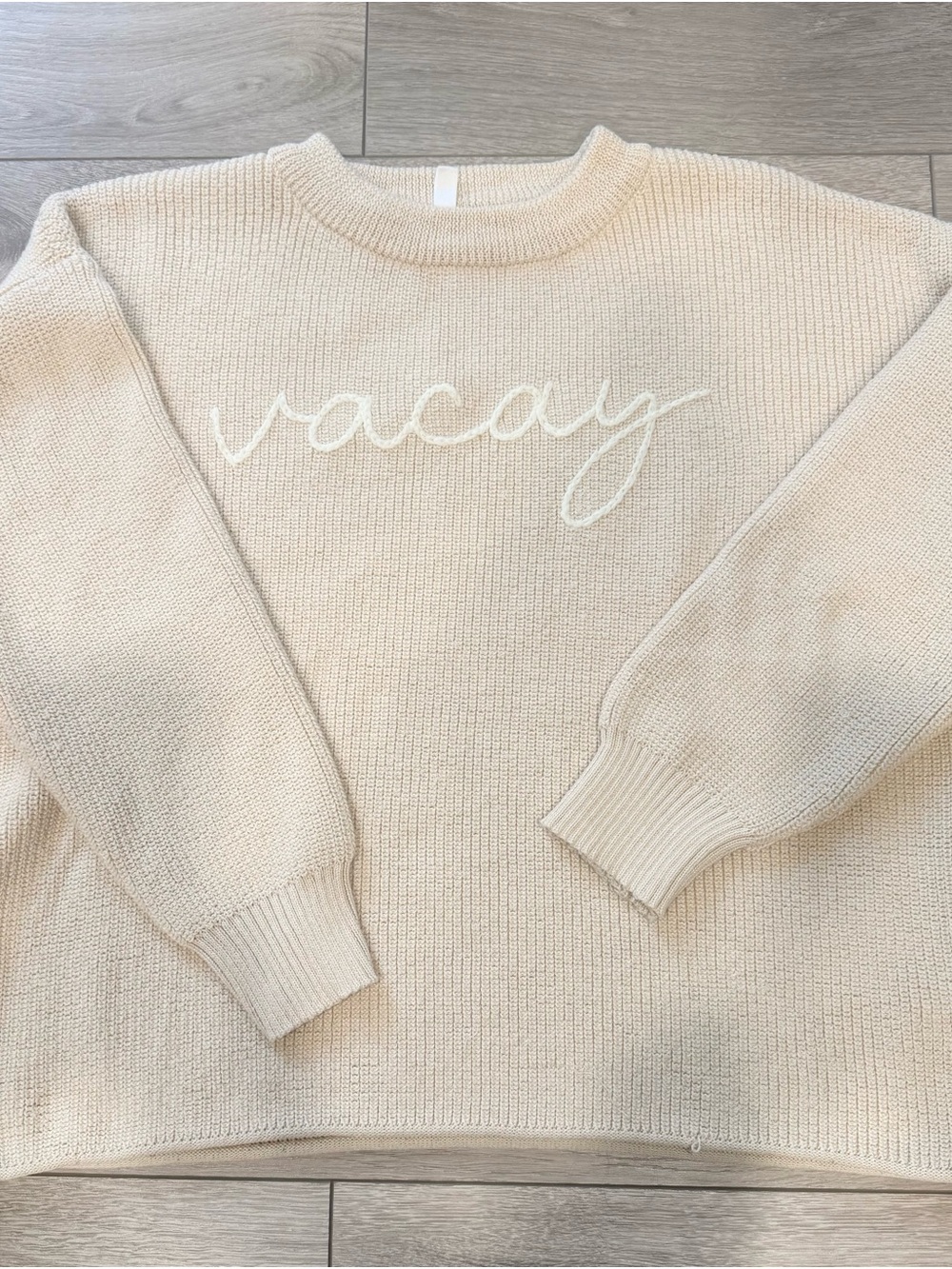 Wishlist Cream 'vacay' Script Crewneck Sweater